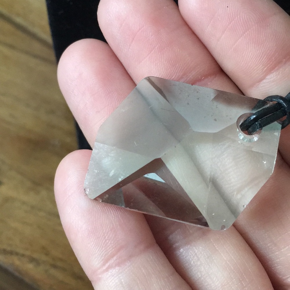 Sterling Leather Swarovski Elements Necklace - image 4